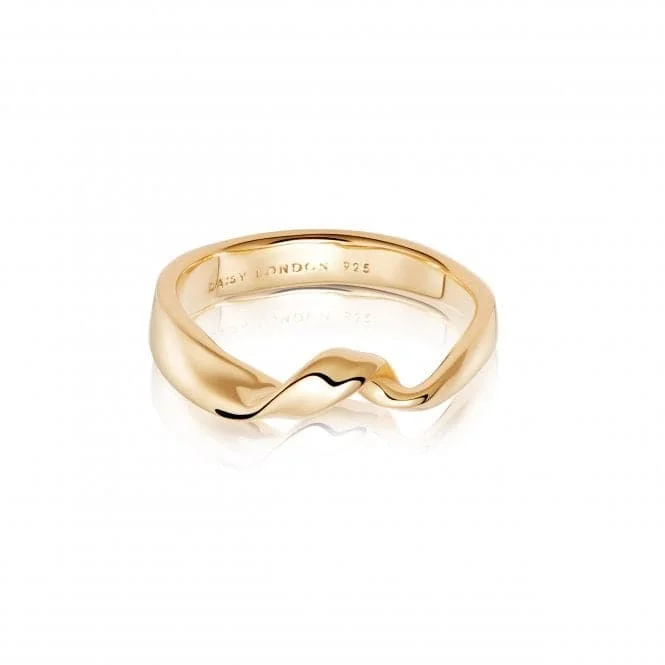 Statement - Making Fashion Rings in Gold - Plated Brass with Oversized Cubic Zirconia StonesEstee Lalonde Flow 18ct Gold Plated Ring 3ELSR25_GP