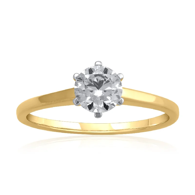 Marquise - Cut Women's Diamond Rings in Palladium for a Unique and Elongated Shape18K YG Solitaire Diamond Ring-1pc