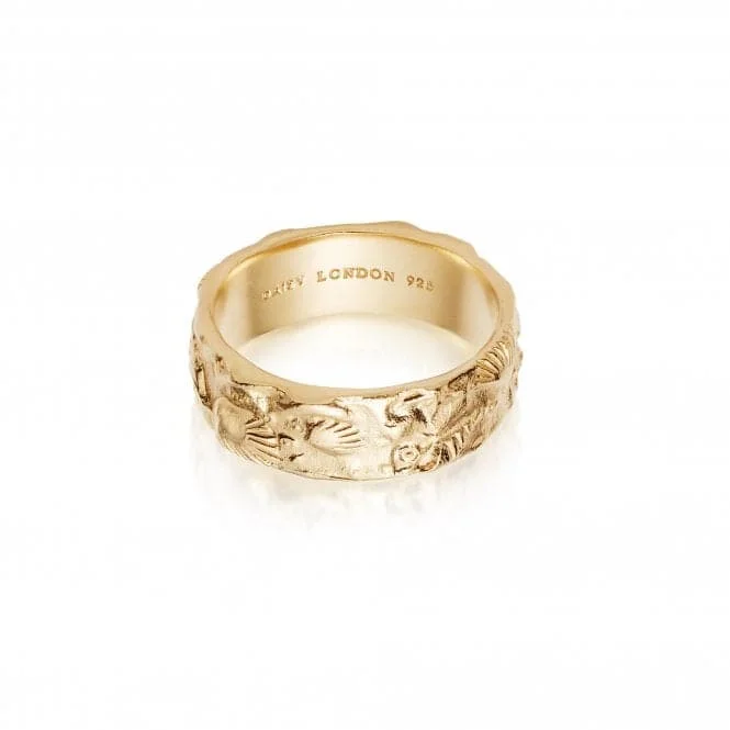 Fashion Rings with Zodiac Symbols in Gold - Filled Metal for a Personalized TouchIsla Fossil Band 18ct Gold Plated Ring SSR02_GP