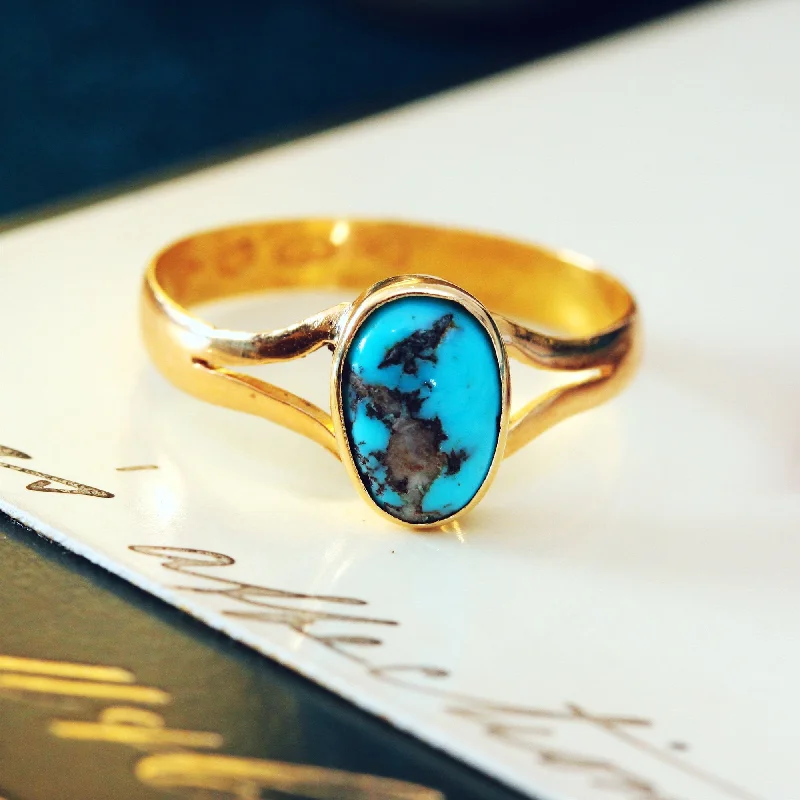 Art Deco - Inspired Women's Rings with Geometric Shapes in 14K GoldAdorable Date 1887 Turquoise Ring