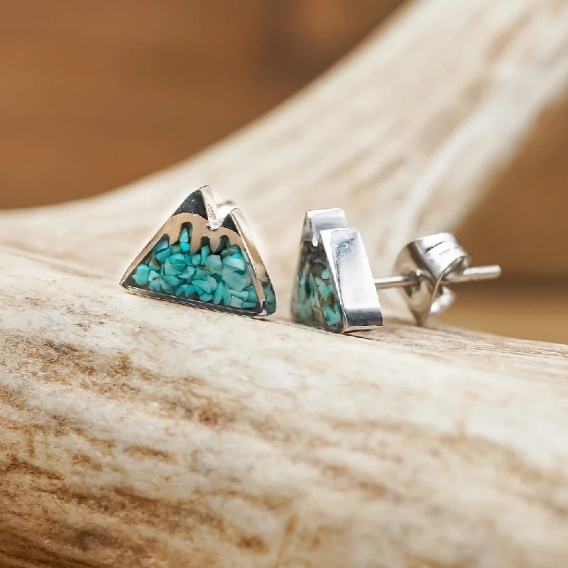 Engagement - Inspired Women's Rings with a Halo of Small DiamondsTurquoise Mountain Earrings