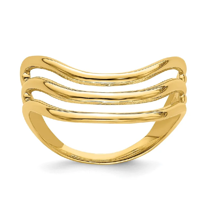 Magnetic Fashion Rings in Stainless Steel with a Modern, Interlocking Design14k Yellow Gold Triple Wave Fashion Thumb Ring