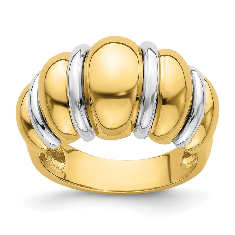 Fashion Rings with Zodiac Symbols in Gold - Filled Metal for a Personalized Touch14k Two-tone Gold Two-tone Shrimp Dome Ring