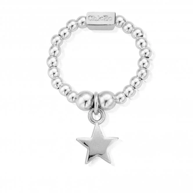 Rhinestone - Embellished Fashion Rings in Silver - Tone Metal for a Glamorous TouchChloBo Mini Star Ring