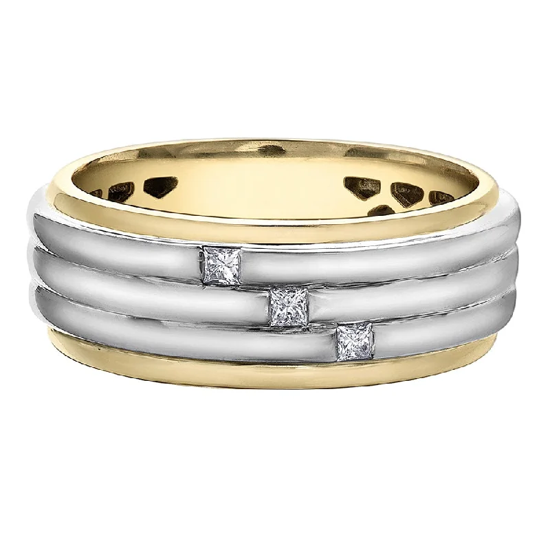 Marquise - Cut Women's Diamond Rings in Palladium for a Unique and Elongated ShapeTwo-Tone Canadian Gold Ring with Princess Cut Diamonds