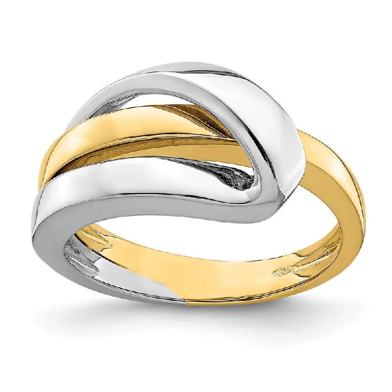 LED - Lit Fashion Rings in Plastic with Color - Changing Effects for a Futuristic Look14k Two-tone Gold Two-Tone Polished w/ Folded Design Band