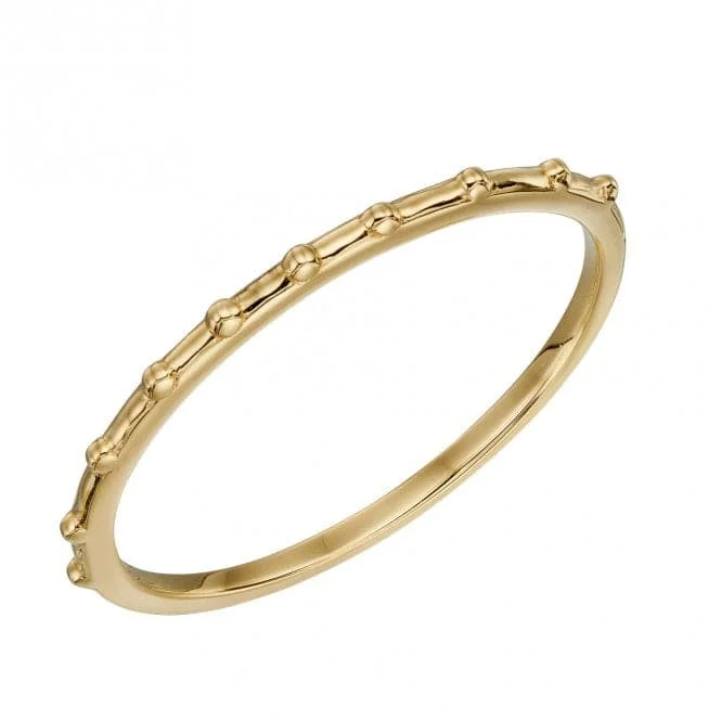 Magnetic Fashion Rings in Stainless Steel with a Modern, Interlocking DesignStippled Edge Band Yellow Gold Ring GR589