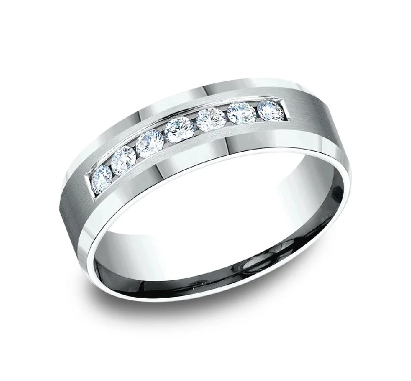 Men's Sapphire Engagement Rings in 18K White Gold with Pave Diamond AccentsTHE GENTLEMAN