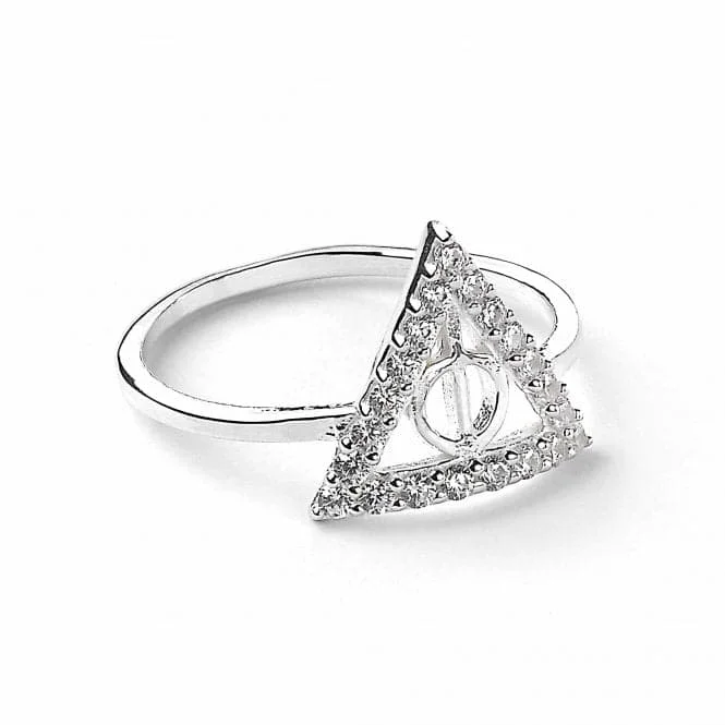 Bohemian - Style Fashion Rings with Turquoise and Silver Filigree for a Free - Spirited LookSterling Silver Deathly Hallows Ring