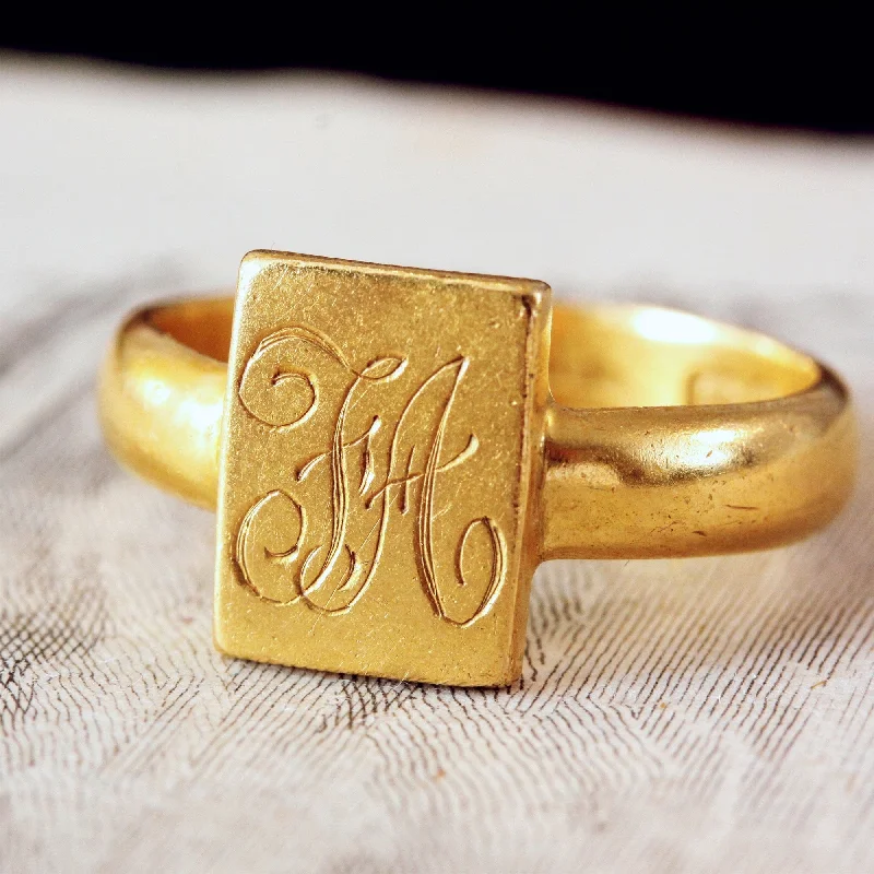 Enamel - Coated Women's Rings in Bright, Bold ColorsDate 1919 Glasgow Hallmark 'F.A' Signet Ring