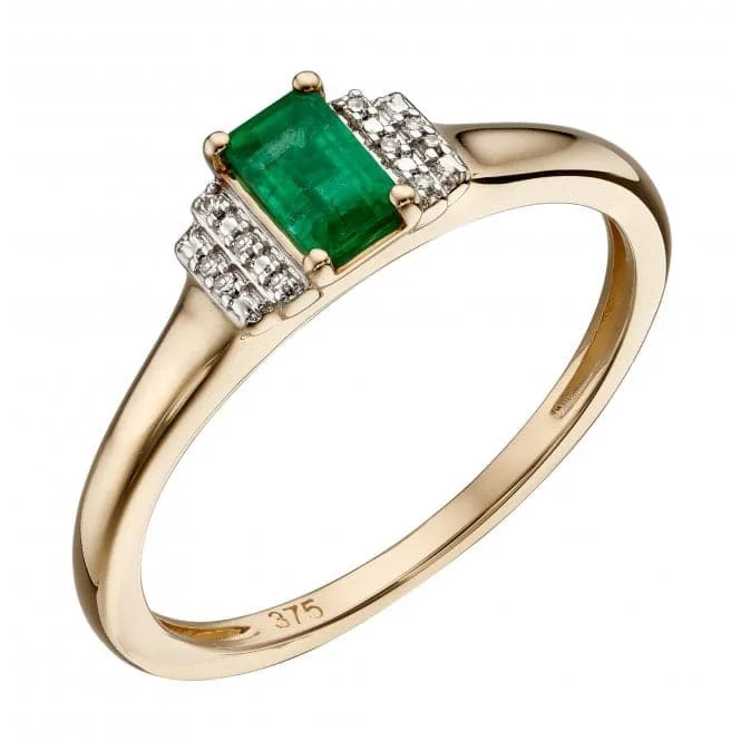 Statement - Making Fashion Rings in Gold - Plated Brass with Oversized Cubic Zirconia StonesSolid Shank Emerald Yellow Gold Baguette Ring GR567G