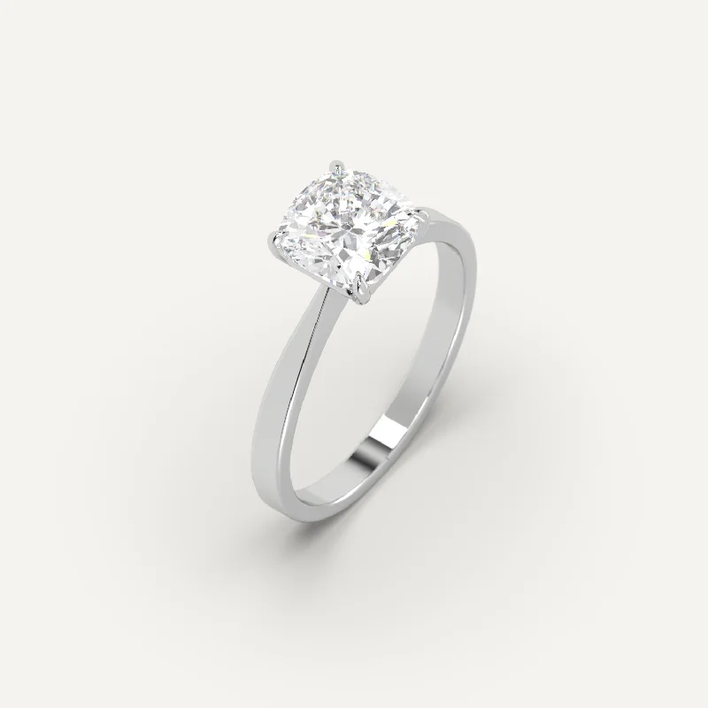 Men's Diamond Engagement Rings with Platinum Band and Halo Setting for a Luxury Proposal2 carat Cushion Cut Diamond Ring