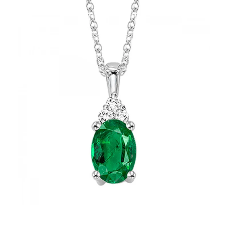 Heart - shaped diamond engagement ring with a hidden halo in 14K rose goldOval Emerald Pendant with Diamond Accents - May Birthstone