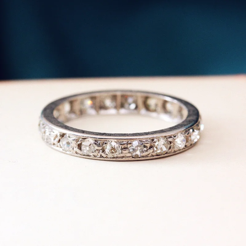 Vintage - Inspired Filigree - Design Women's Rings in Sterling SilverVintage Glitter! Size 'M and a half' or '6.5' Full Diamond Eternity Ring