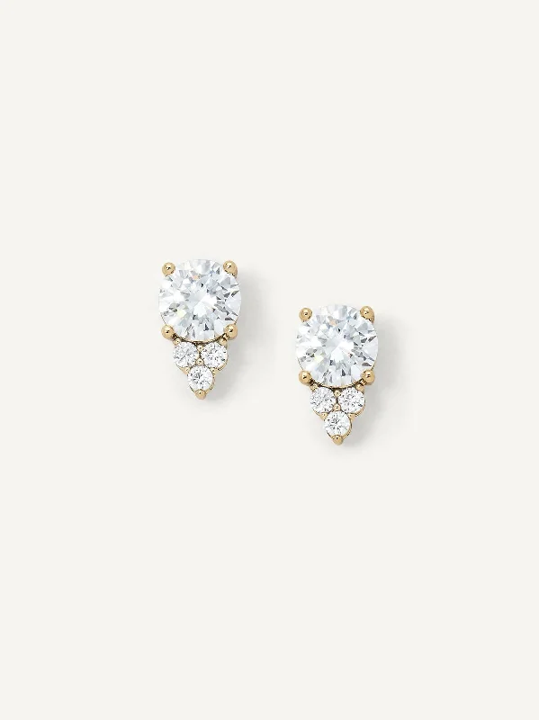 14K Gold Plated Heart - Shaped Stud Earrings for a Romantic and Feminine LookChloe Studs