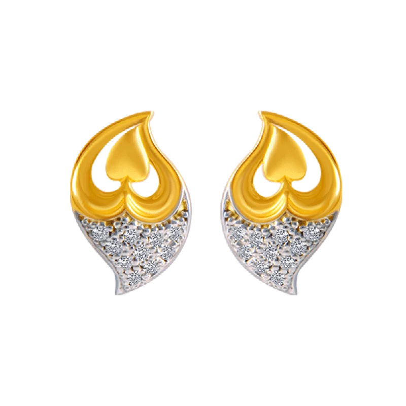 Heart - Shaped Women's Diamond Rings in Rose Gold for a Romantic and Symbolic Gift14KT (585) Yellow Gold And American Diamond Stud Earrings For Women