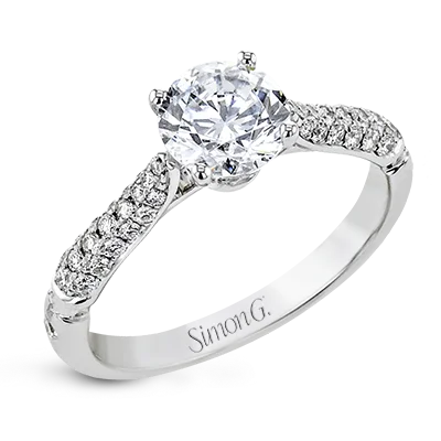 Cathedral - Style Women's Diamond Rings with a Raised Center Setting and Elaborate MetalworkEngagement Ring in 18k Gold with Diamonds