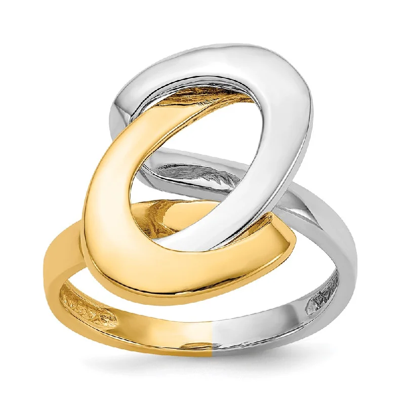 Enamel - Coated Fashion Rings in Bright Colors with Animal - Print Patterns14k Two-tone Gold Two-tone Fashion Swirl O Ring