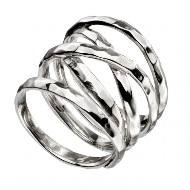 Minimalist Fashion Rings in Stainless Steel with a Single Solitaire CrystalBeginnings  Sterling Silver Wide Wrap Ring R3607