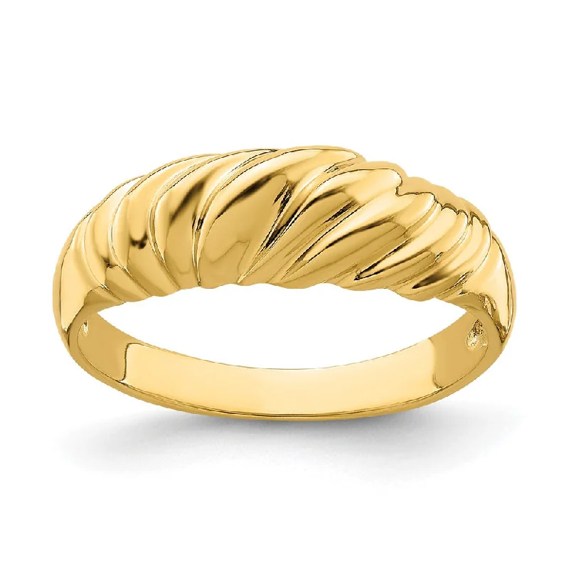 LED - Lit Fashion Rings in Plastic with Color - Changing Effects for a Futuristic Look14k Yellow Gold Polished Dome Ring