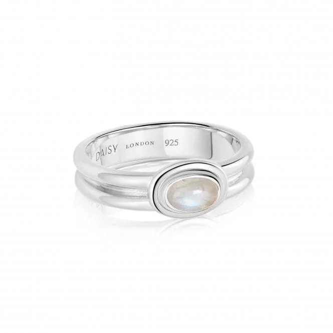 Magnetic Fashion Rings in Stainless Steel with a Modern, Interlocking DesignMoonstone Sterling Silver Ring HR2001_SLV