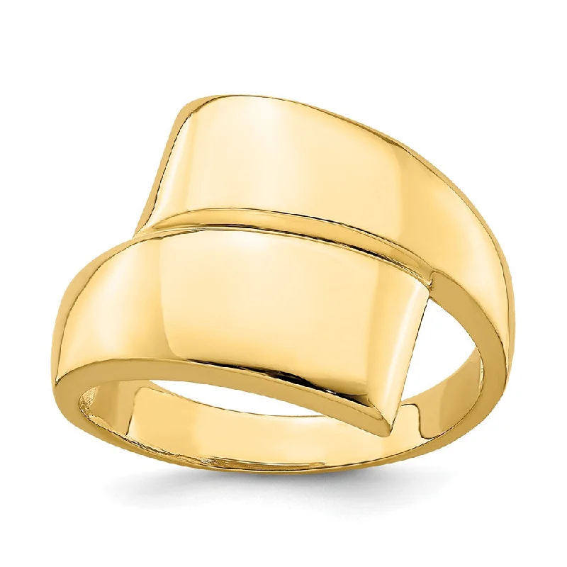 Pearl - Adorned Fashion Rings in Gold - Tone Alloy for a Sophisticated Look14k Yellow Gold Polished Bypass Ring