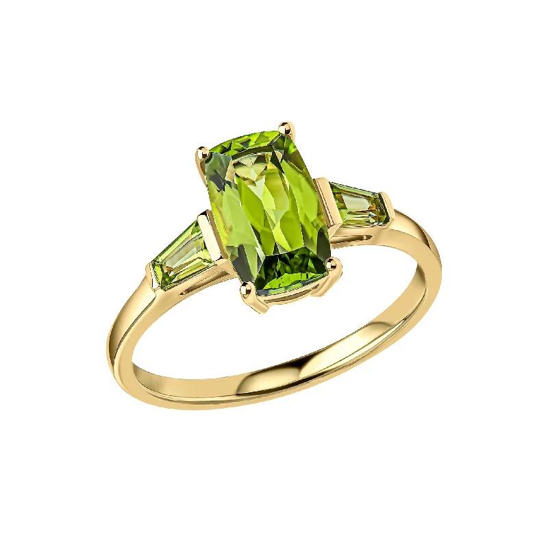 Adjustable Fashion Rings in Leather and Brass with a Tribal - Inspired Design9ct Gold Peridot Ring GR637G