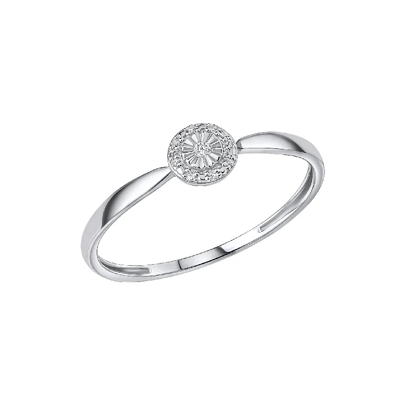 Magnetic Fashion Rings in Stainless Steel with a Modern, Interlocking Design9ct Gold Rhodium Plated Diamond Ring GR632