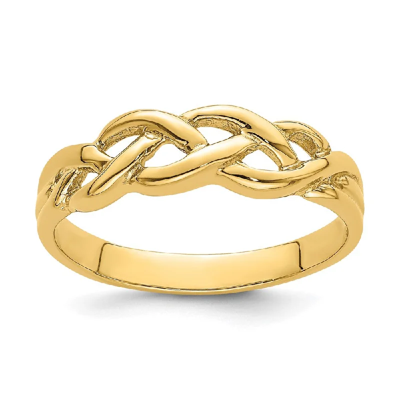 Magnetic Fashion Rings in Stainless Steel with a Modern, Interlocking Design14k Yellow Gold Polished Braided Knot Ring