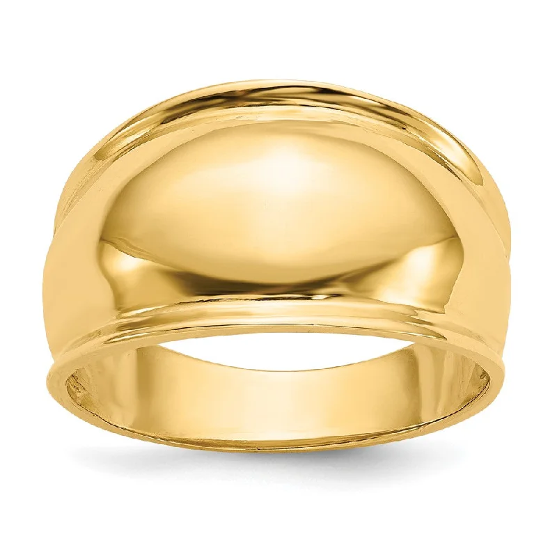 Enamel - Coated Fashion Rings in Bright Colors with Animal - Print Patterns14k Yellow Gold Ridge-edged Dome Ring