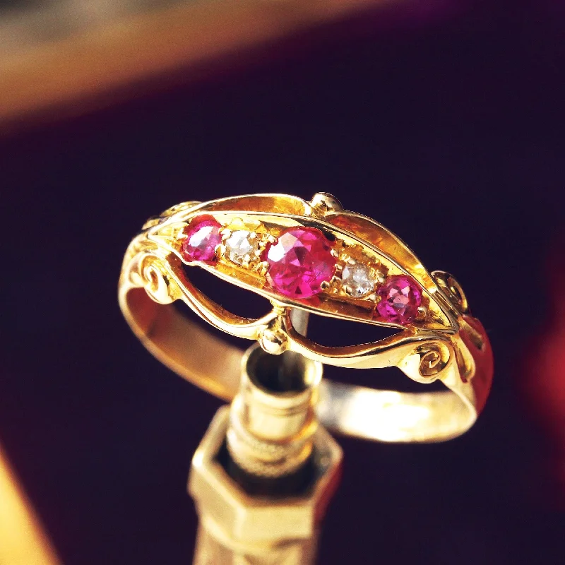 Statement - Making Cocktail Rings for Women with Large Cubic ZirconiaDelightful Antique Edwardian Ruby & Diamond Ring