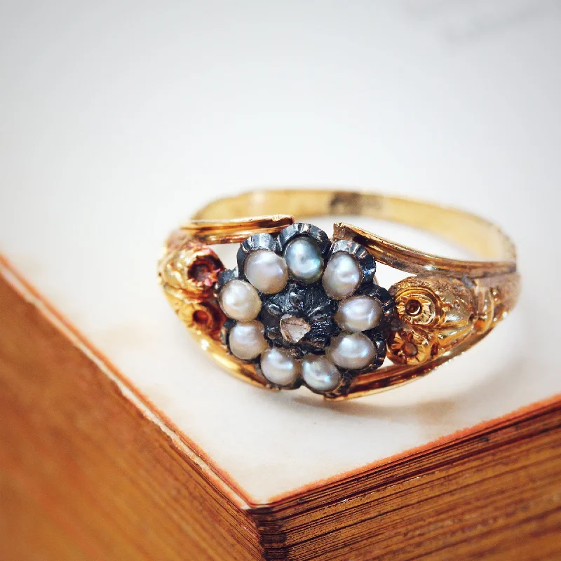 Women's Infinity Symbol Rings in Rose Gold for a Romantic TouchSentimental Antique Georgian Wild Pearl & Diamond Ring