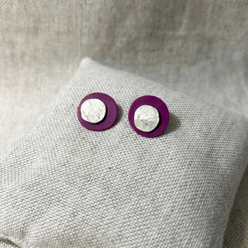 Amethyst - Gemstone Stud Earrings in Purple for a Sophisticated and Birthstone - Inspired PiecePurple & Silver Earrings