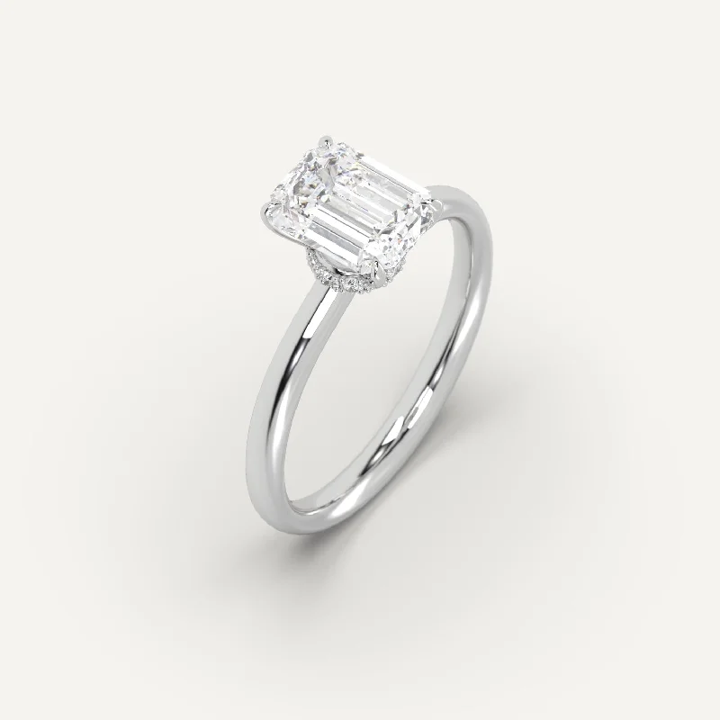 Men's Diamond Engagement Rings with Platinum Band and Halo Setting for a Luxury Proposal2 carat Emerald Cut Diamond Ring