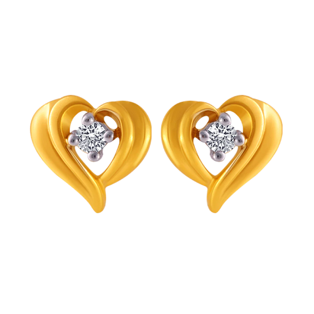 Cluster - Style Women's Diamond Rings with Multiple Small Diamonds Arranged in a Stunning Pattern14KT (585) Yellow Gold And American Diamond Stud Earrings For Women