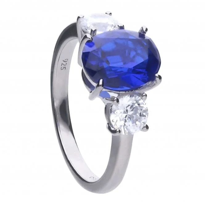 Enamel - Coated Fashion Rings in Bright Colors with Animal - Print PatternsOval Sapphire Zirconia Trilogy Ring