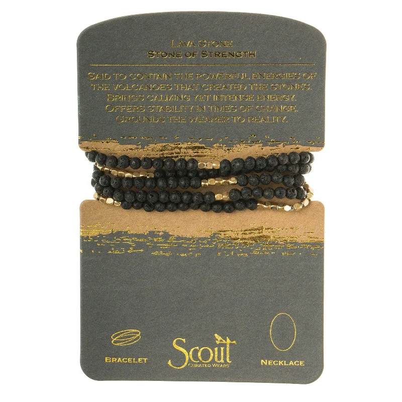 Wrap Bracelets with Chain Links for a Modern and Trendy LookStone Wrap Lava Stone - Stone of Strength