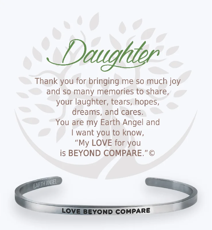 Women's Sterling Silver Cuff Bracelets with Engraved Floral Patterns for a Romantic LookDaughter: Cuff Bracelet