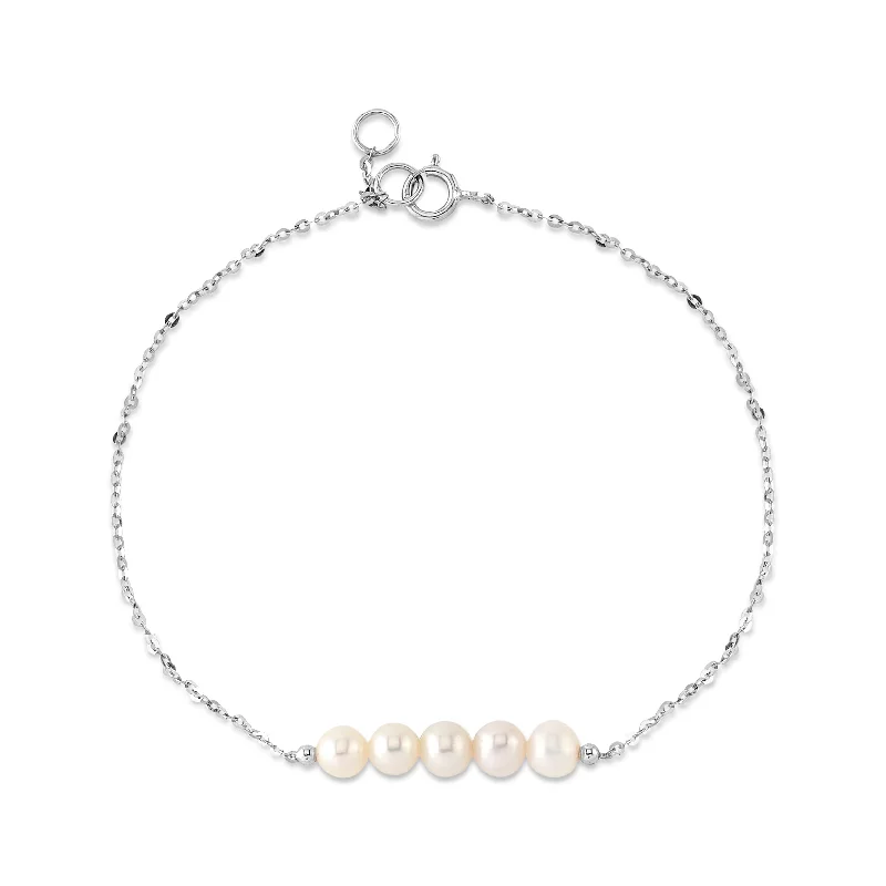 Hand - Painted Pearl Bracelet with Floral Motifs for an Artistic and Unique Piece14K Gold Freshwater Pearl Addie Bracelet