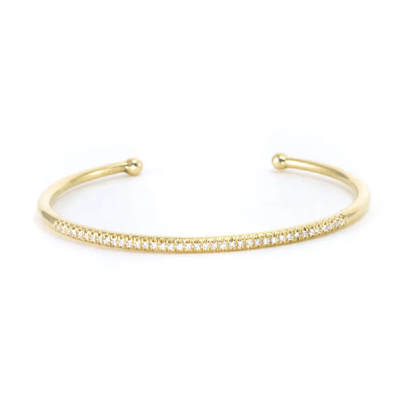 Children's Bangle Bracelets with Animal - Shaped Charms for a Cute AccessoryFrench Pave Diamond Cuff