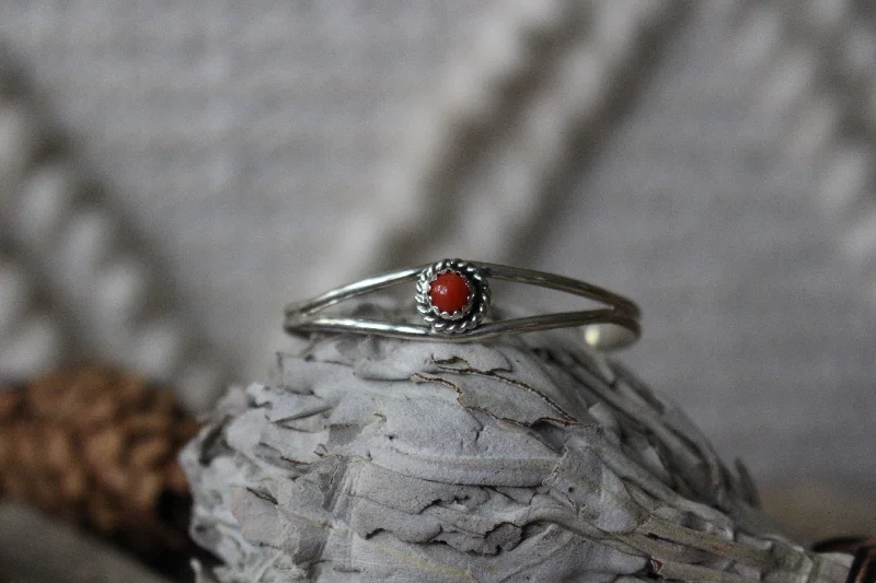 Vintage - Inspired Women's Cuff Bracelets with Filigree Work for a Retro AppealRound Baby Red Bracelet