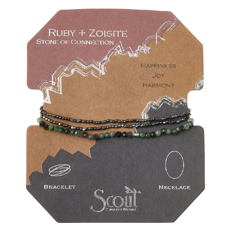 Wrap Bracelets Featuring Tibetan Silver for an Ethnic VibeDelicate Stone Ruby Zoisite - Stone of Connection