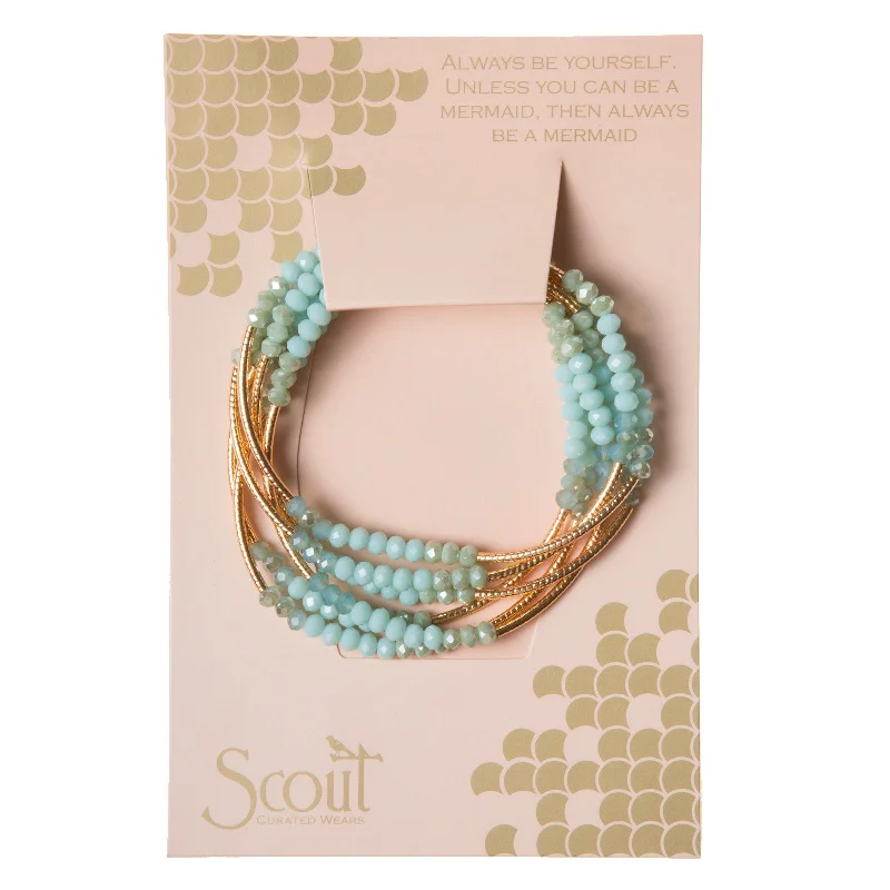 Wrap Bracelets with Crystal Accents for a Sparkling EffectScout Wrap : turquoise combo/gold