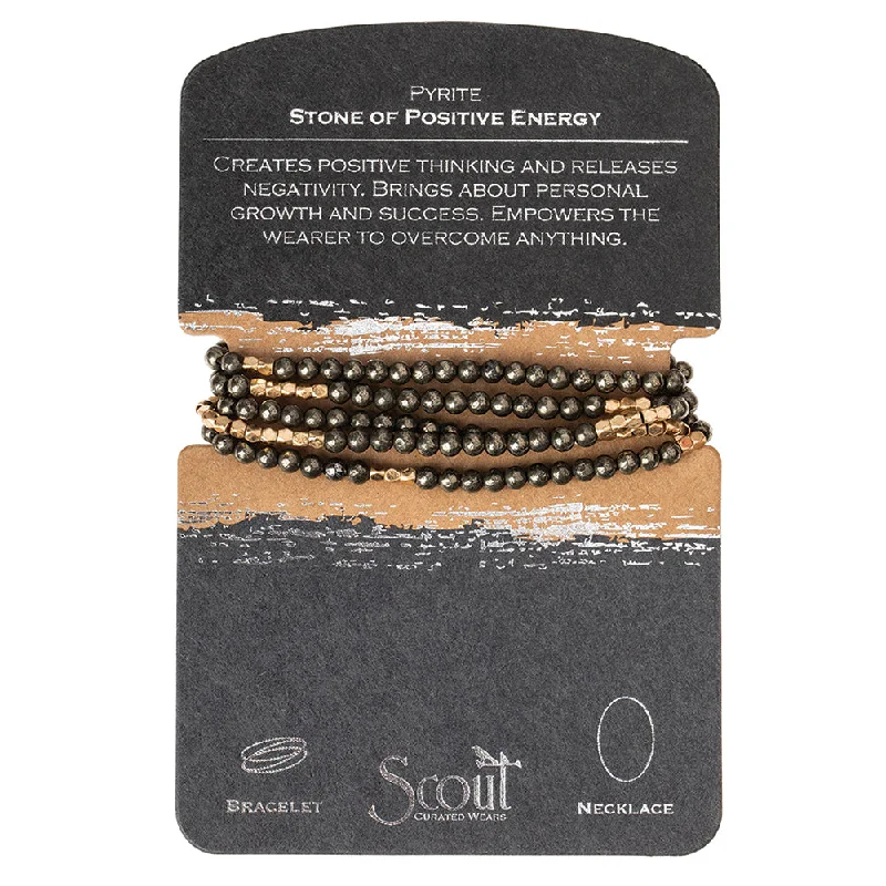 Wrap Bracelets in Bold Metallic Colors for a Fashion - Forward StatementStone Wrap Pyrite - Stone of Positive Energy