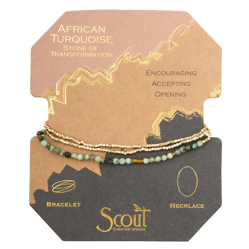 Wrap Bracelets with Multiple Layers of Beads for a Bohemian LookDelicate Stone African Turquoise - Stone of Transformation