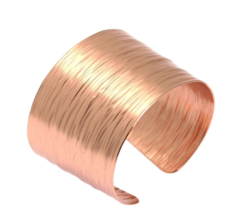 Women's Sterling Silver Cuff Bracelets with Engraved Floral Patterns for a Romantic LookChased Copper Bark Cuff Bracelet