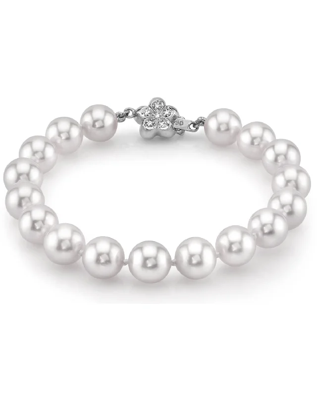 Pearl Bracelet with Hidden Magnetic Clasp for Easy and Secure WearWhite South Sea Pearl Bracelet, 9.0-10.0mm