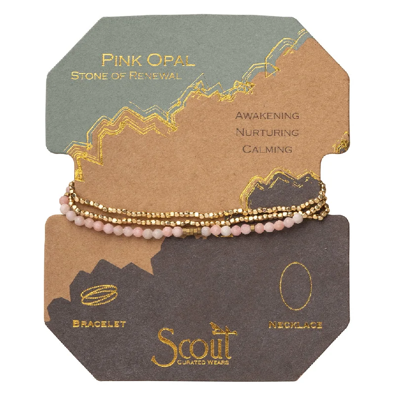 Silk Wrap Bracelets in Pastel Colors for a Feminine TouchDelicate Stone Pink Opal - Stone of Renewal