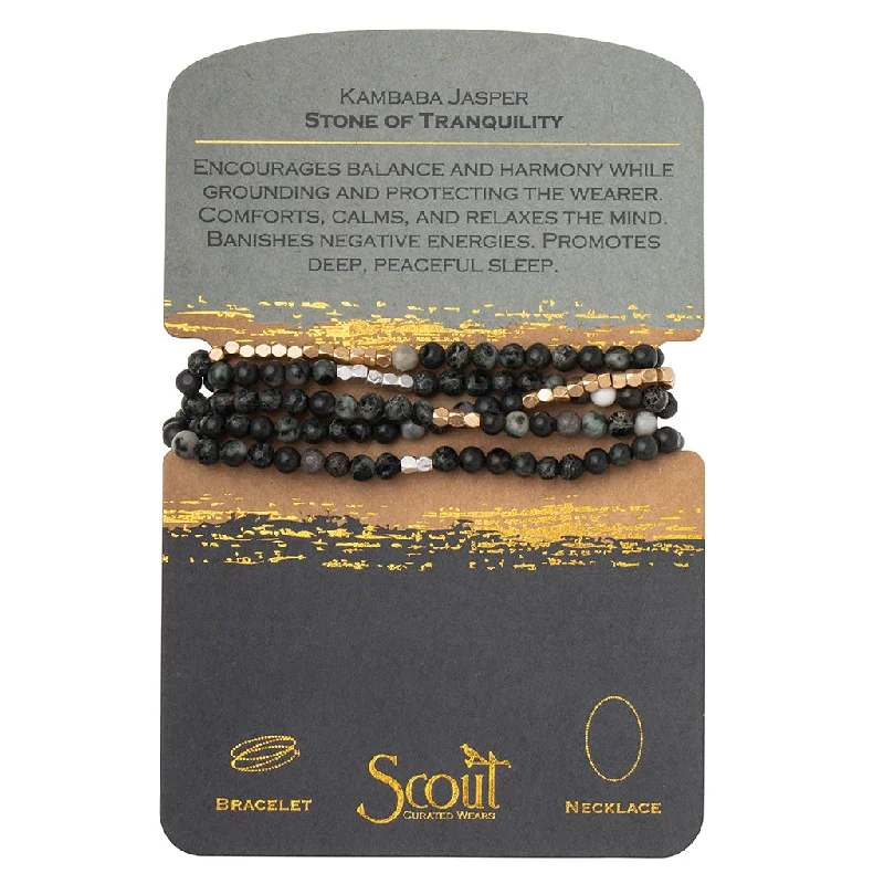 Wrap Bracelets with Crystal Accents for a Sparkling EffectStone Wrap Kambaba Jasper - Stone Tranquility