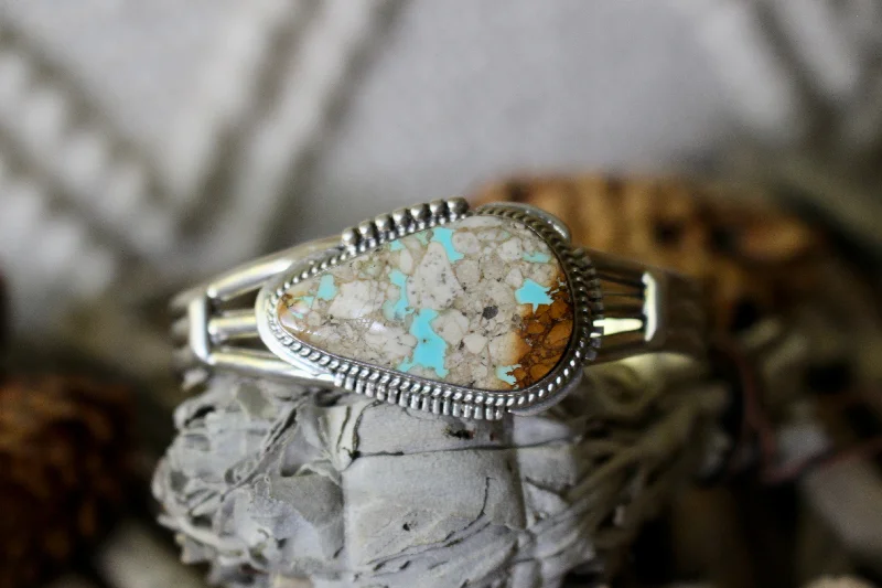 Magnetic Closure Women's Cuff Bracelets with Crystal Embellishments for Easy WearTurquoise Oak Bracelet